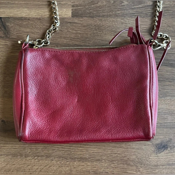 Vintage 90s Y2K Danier Leather Crossbody Chain/Zipper Purse - Picture 9 of 17